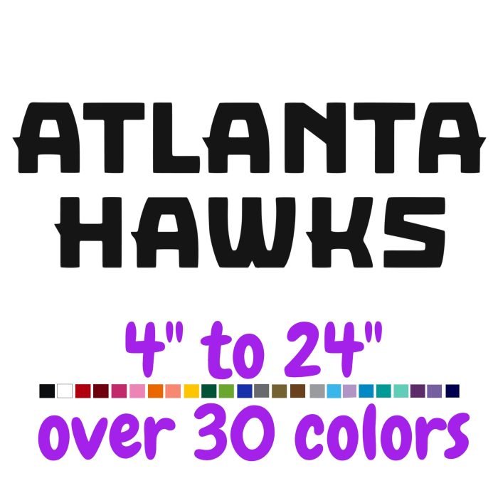 Atlanta Hawks Vinyl Decal - Custom Size