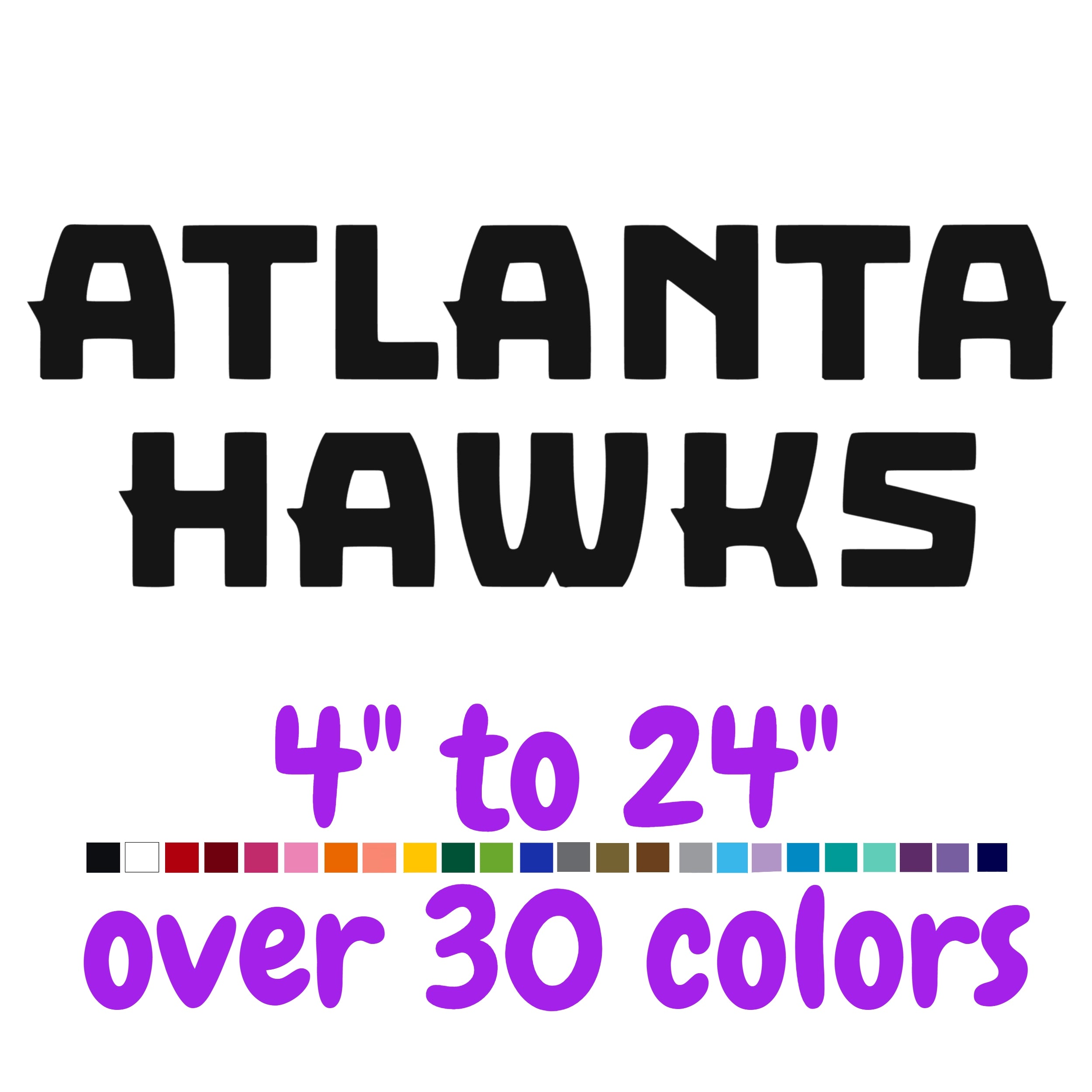 Atlanta Hawks Vinyl Decal - Custom Size