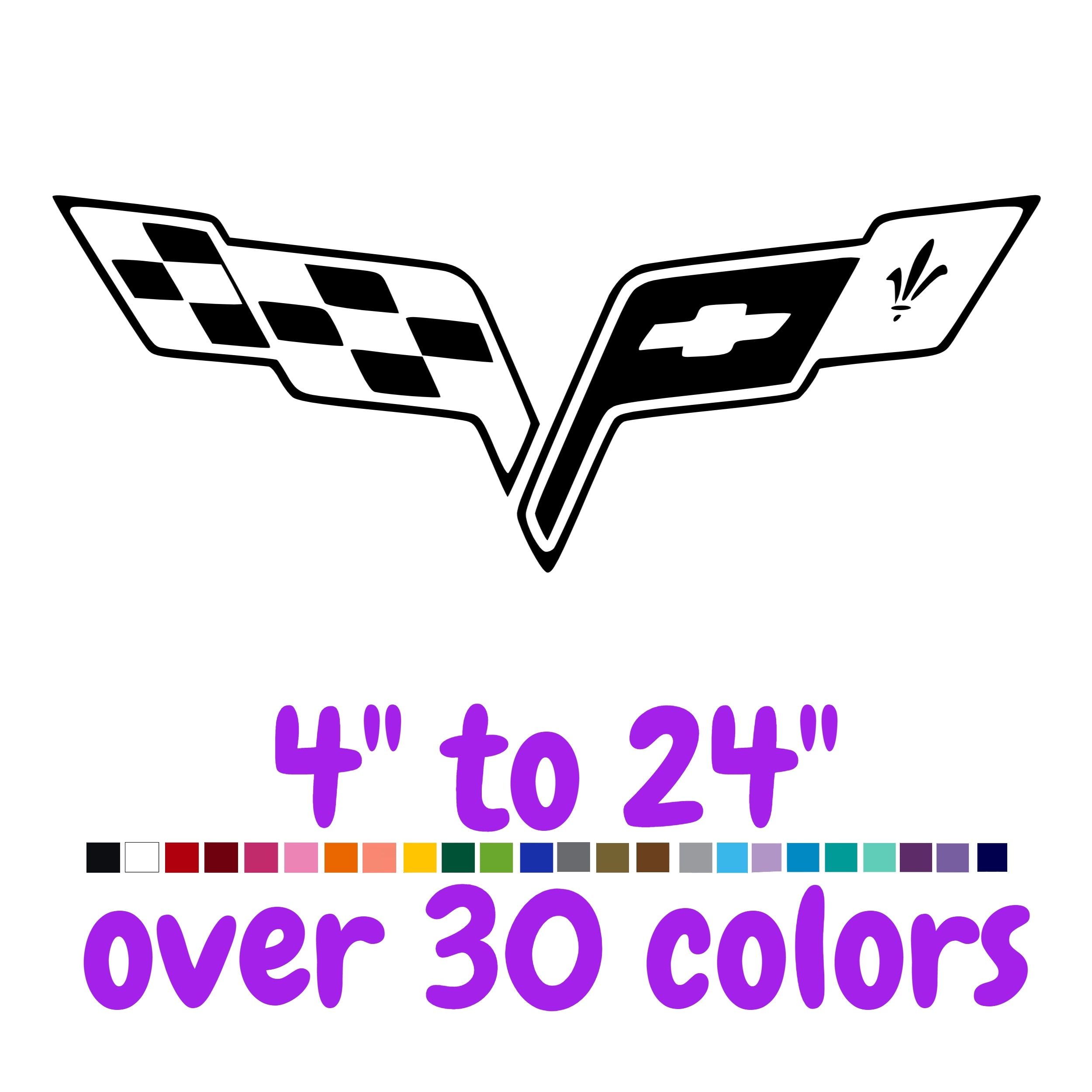 Chevrolet Corvette Vinyl Decal - Custom Size