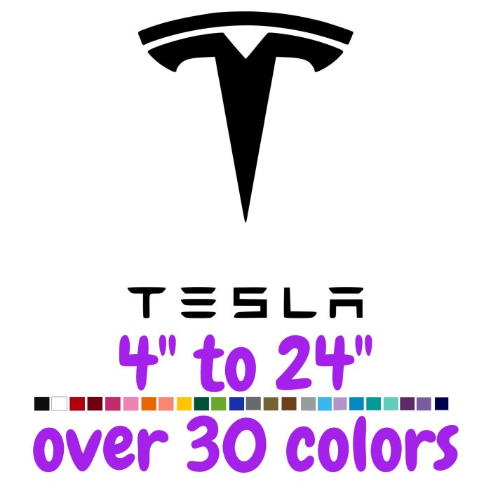Tesla Logo Vinyl Decal - Custom Size
