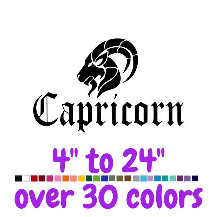 Capricorn Horoscope Vinyl Decal - Custom Size