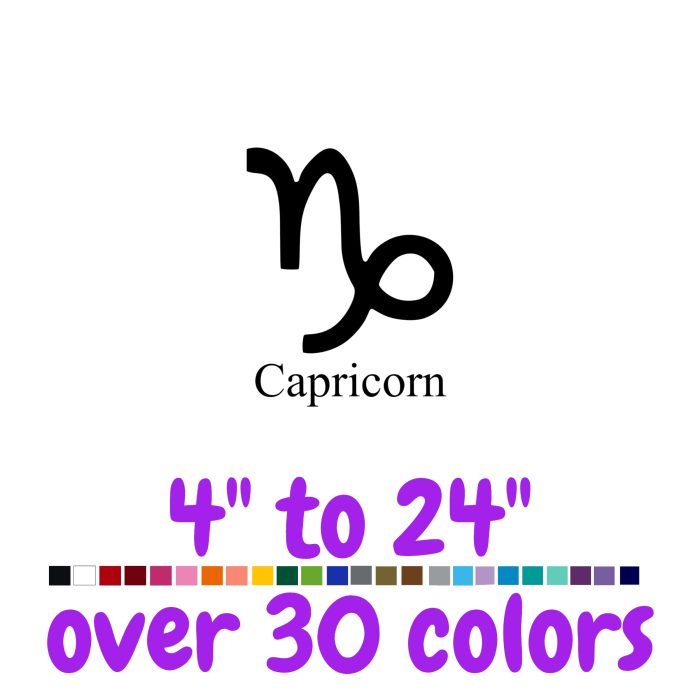 Capricorn Horoscope Vinyl Decal - Custom Size