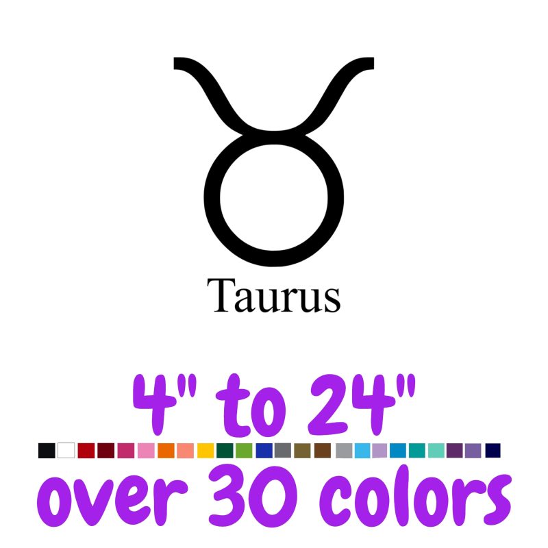 Taurus Horoscope Vinyl Decal - Custom Size