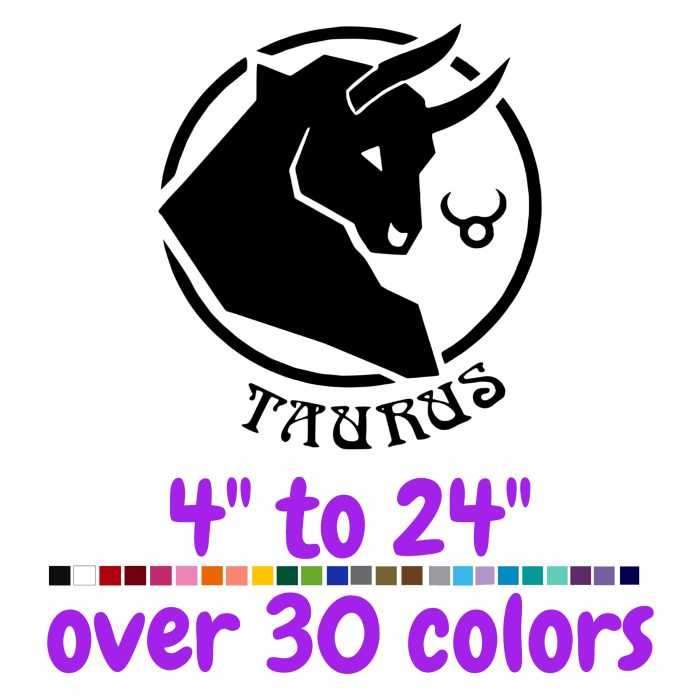 Taurus Horoscope Vinyl Decal - Custom Size