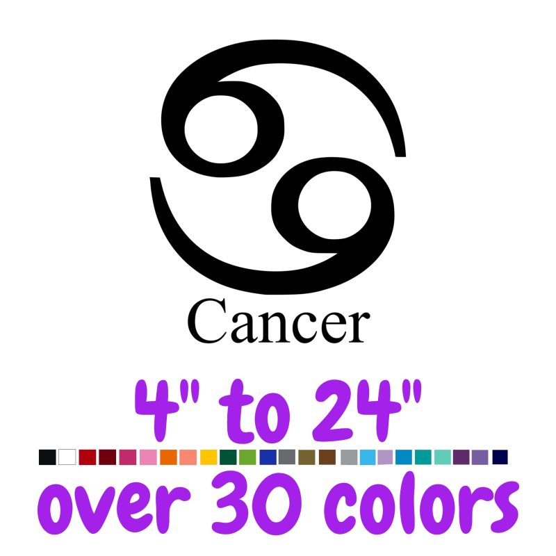 Cancer Horoscope Vinyl Decal - Custom Size