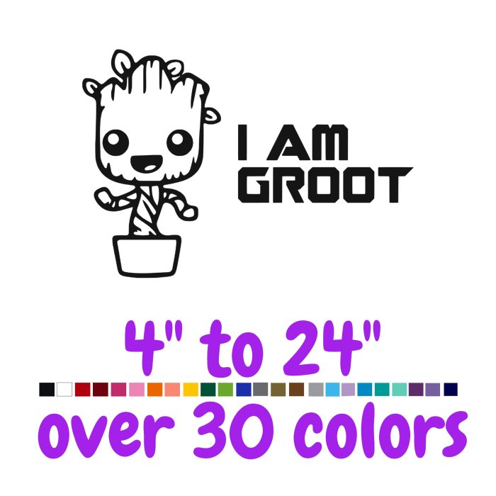 Groot Vinyl Decal - Custom Size