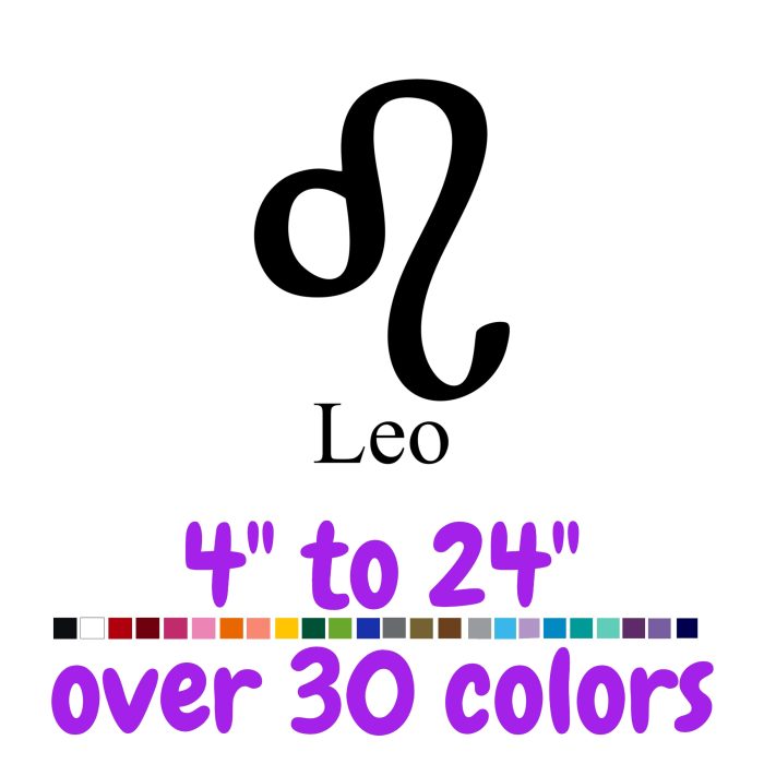 Leo Horoscope Vinyl Decal - Custom Size