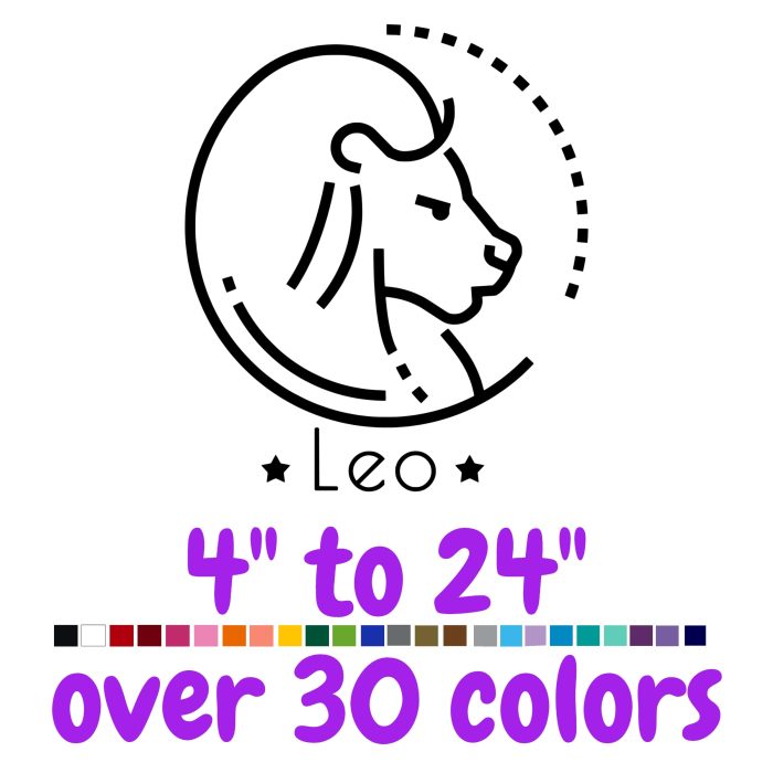 Leo Horoscope Vinyl Decal - Custom Size