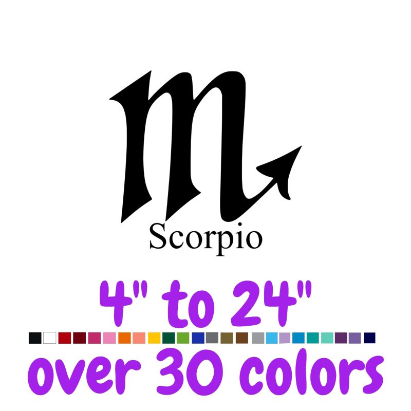 Scorpio Horoscope Vinyl Decal - Custom Size
