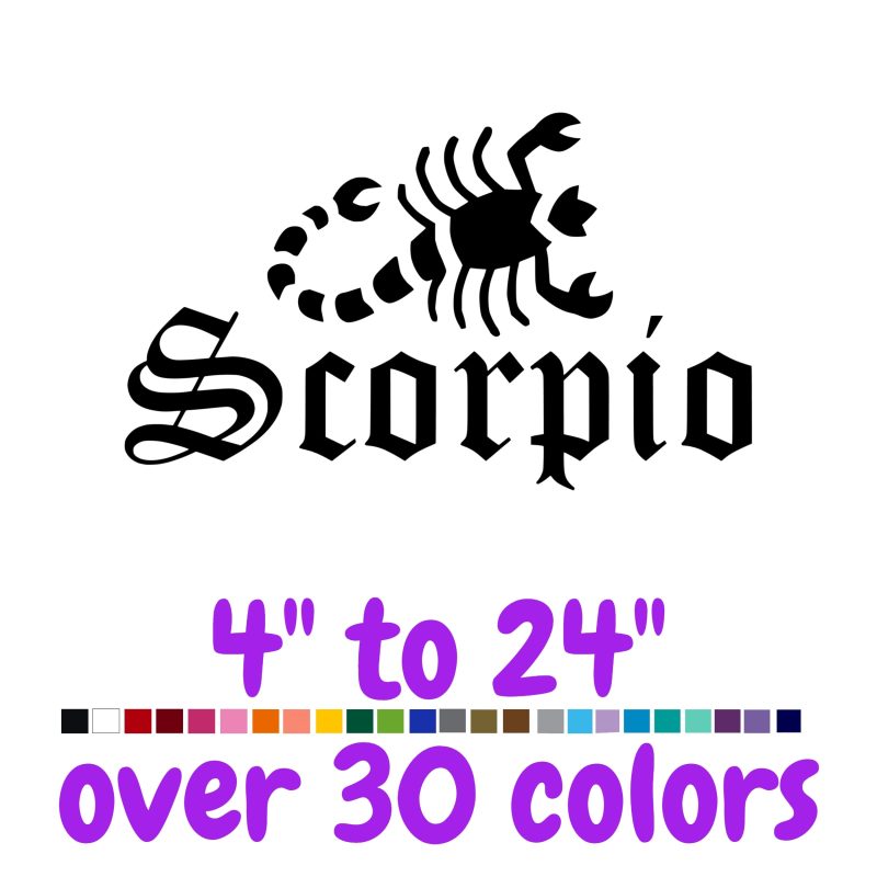 Scorpio Horoscope Vinyl Decal - Custom Size
