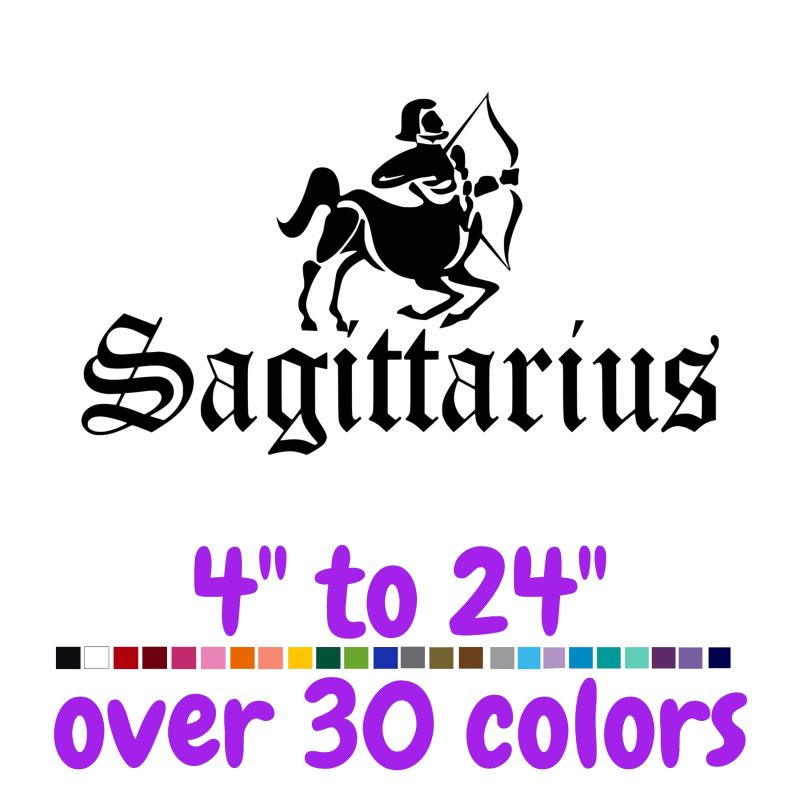 Sagittarius Horoscope Vinyl Decal - Custom Size