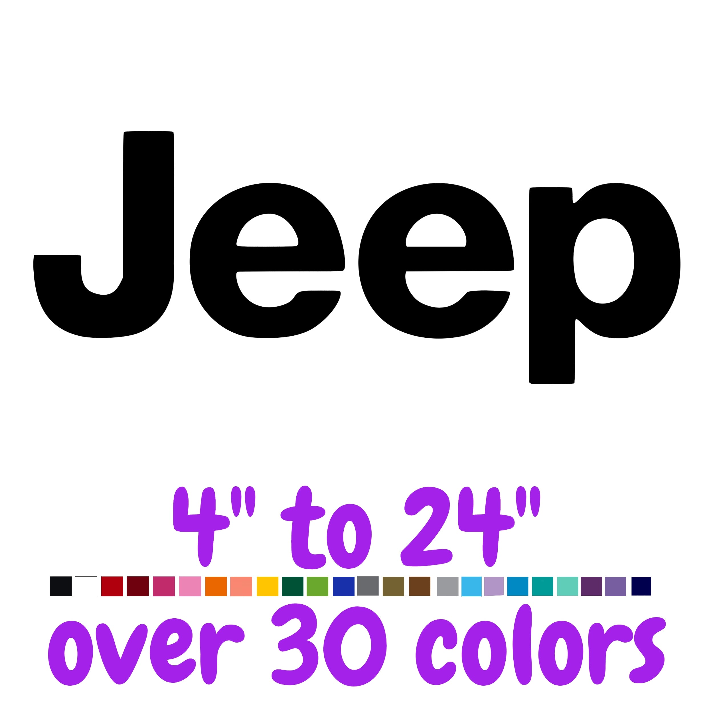 Jeep Logo Vinyl Decal - Custom Size
