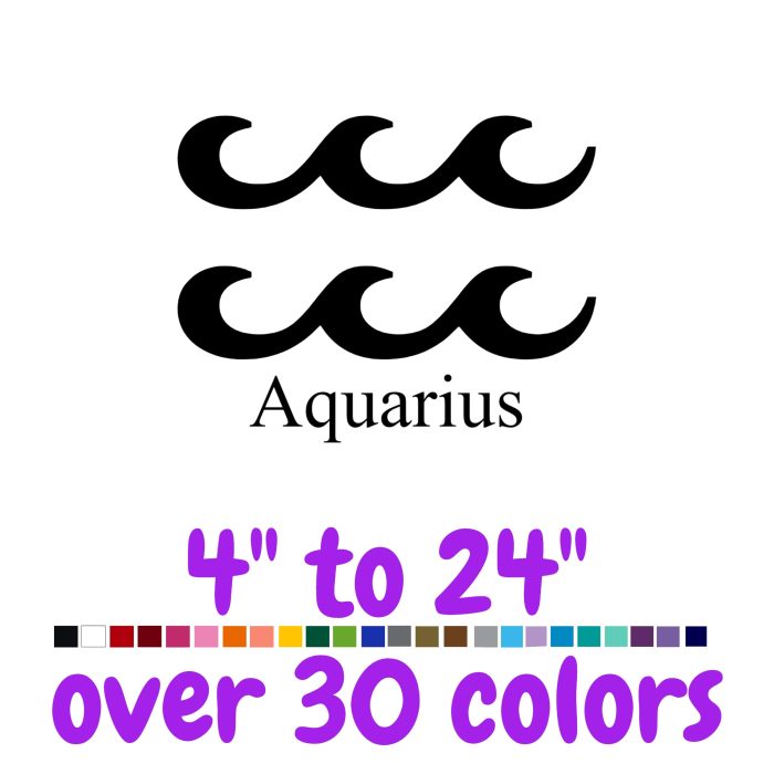 Aquarius Horoscope Vinyl Decal - Custom Size