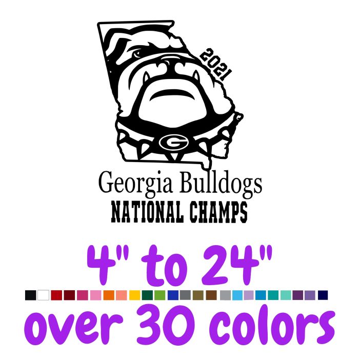Georgia Bulldogs Vinyl Decal - Custom Size