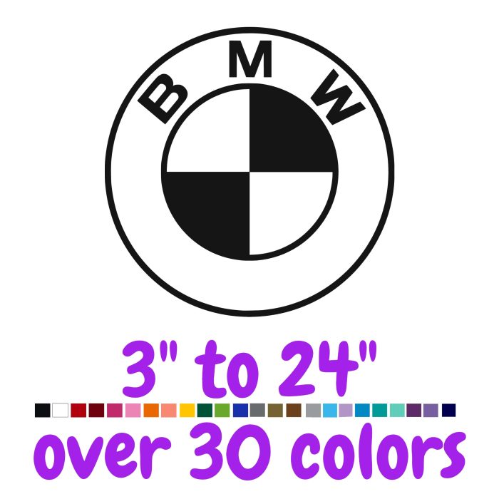 BMW Logo Vinyl Decal - Custom Size