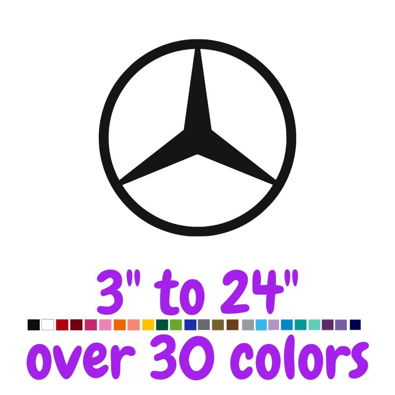 Mercedes Logo Vinyl Decal - Custom Size