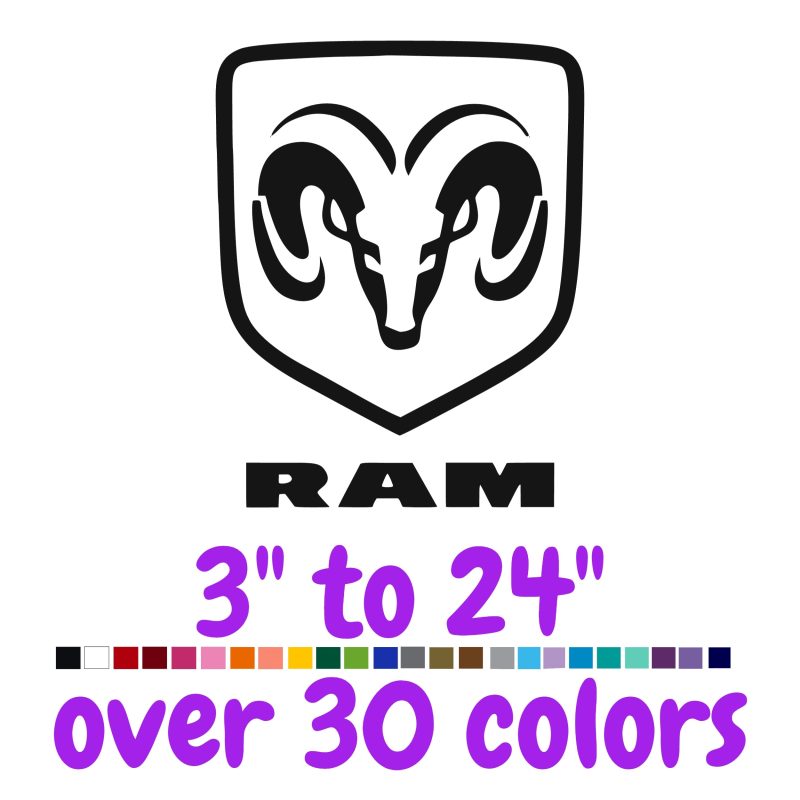 RAM Logo Vinyl Decal - Custom Size