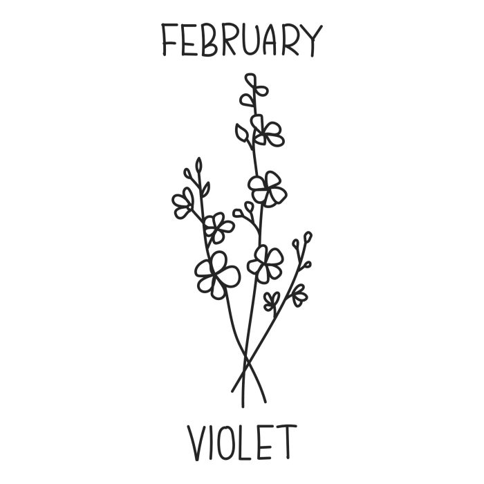 February - Violet Vinyl Decal - Custom Size