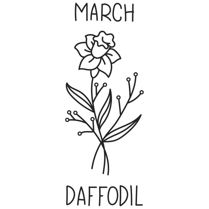 March Daffodil Vinyl Decal - Custom Size