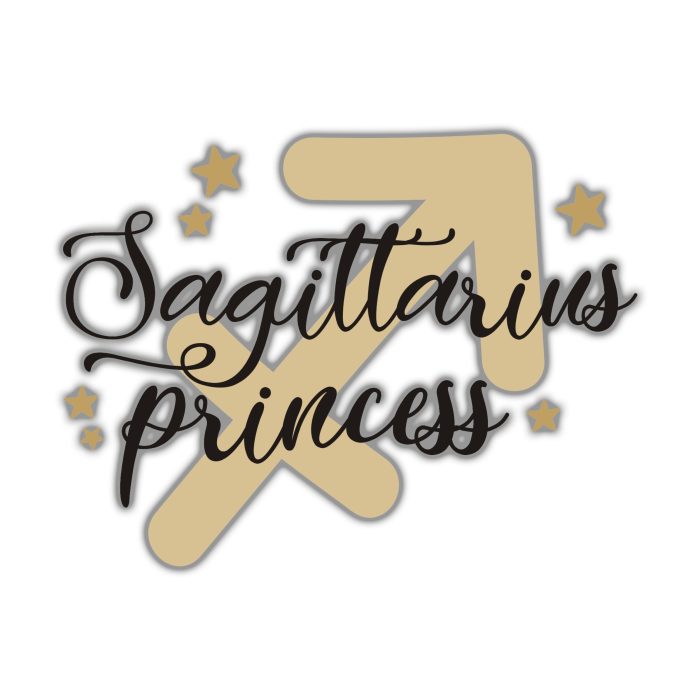 Sagittarius Princess - Full Color Vinyl Decal - Custom Size