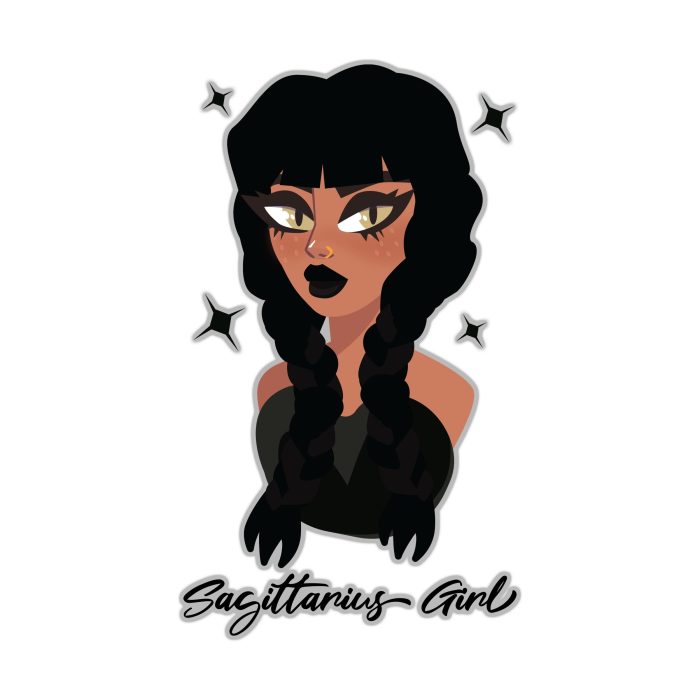 Sagittarius Girl - Full Color Vinyl Decal - Custom Size