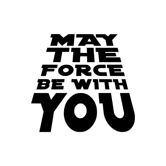 May the Force be With You Vinyl Decal - Custom Size