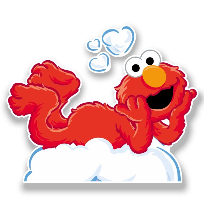 Sesame Street- Elmo on Clouds- Full Color Vinyl Sticker - Custom Size