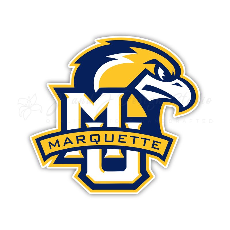 Marquette University - MU with Golden Eagle - Full Color Vinyl Decal