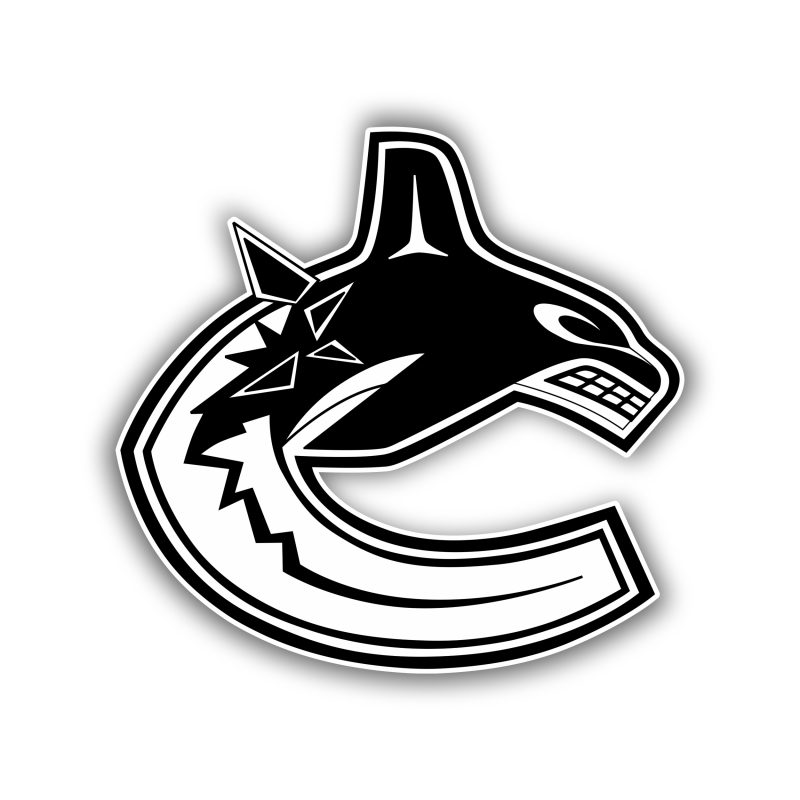 Vancouver Canucks - Black And White C- Full Color Vinyl Sticker - Custom Size