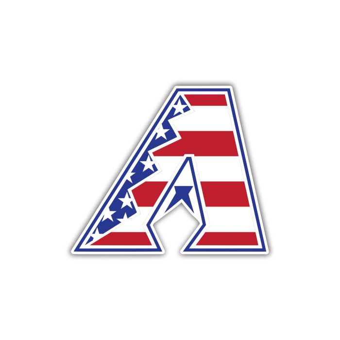 Arizona Diamondbacks - American Flag A - Full Color Vinyl Sticker - Custom Size