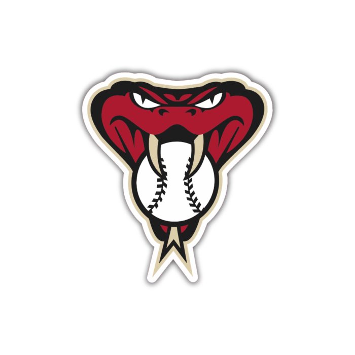 Arizona Diamondbacks - Snake With Baseball - Full Color Vinyl Sticker - Custom Size