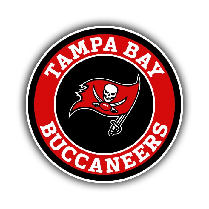 Tampa Bay Buccaneers - Flag Circle - Full Color Vinyl Sticker - Custom Size