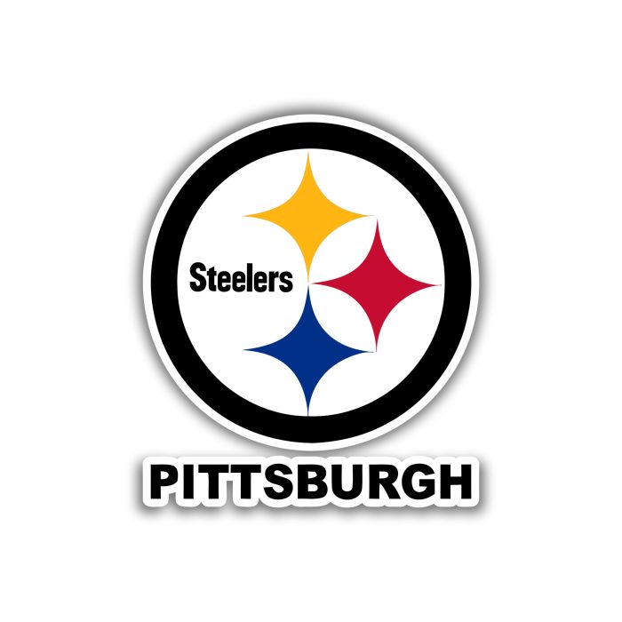 Pittsburgh Steelers - Black Circle With Pittsburgh - Temporary Tattoo