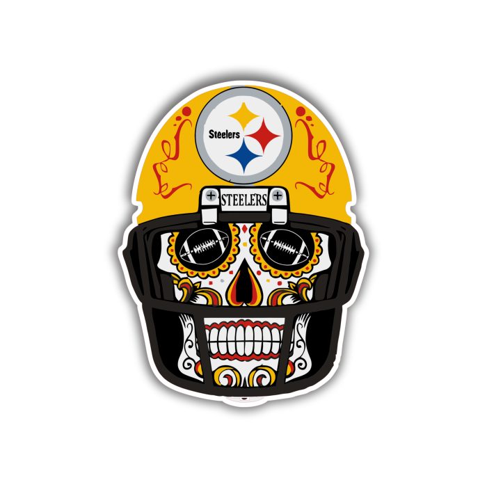 Pittsburgh Steelers - Skull With Helmet - Temporary Tattoo