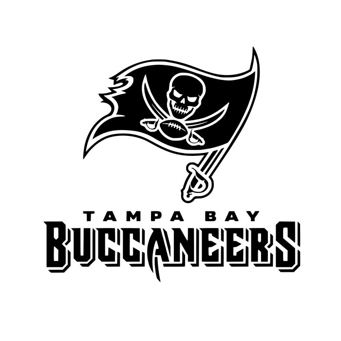 Tampa Bay Buccaneers - Flag Wording - Vinyl Decal - Custom Size