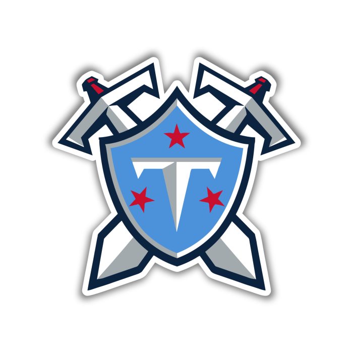 Tennessee Titans - Swords with Shield - Temporary Tattoo