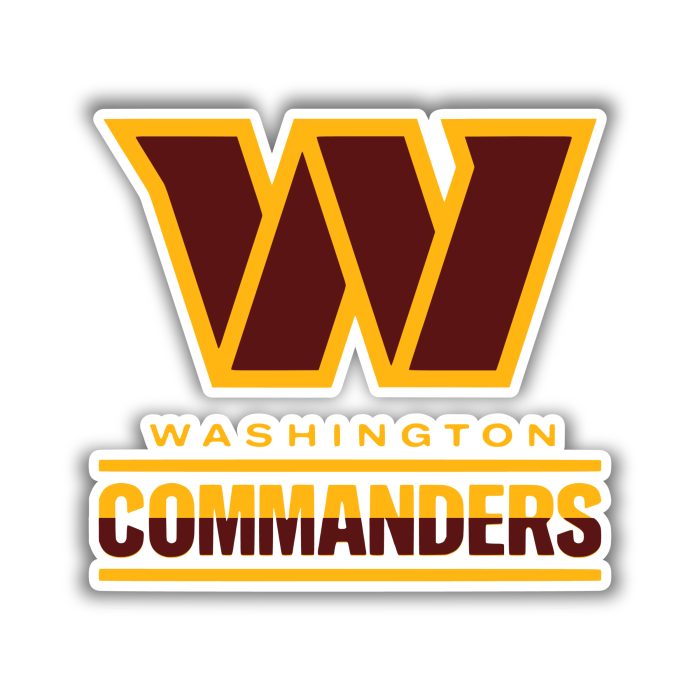 Washington Commanders - Maroon W with Ombre Name - Temporary Tattoo