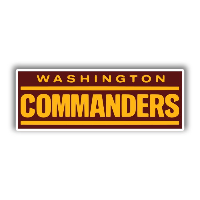 Washington Commanders - Burgundy Rectangle, Yellow Words - Temporary Tattoo