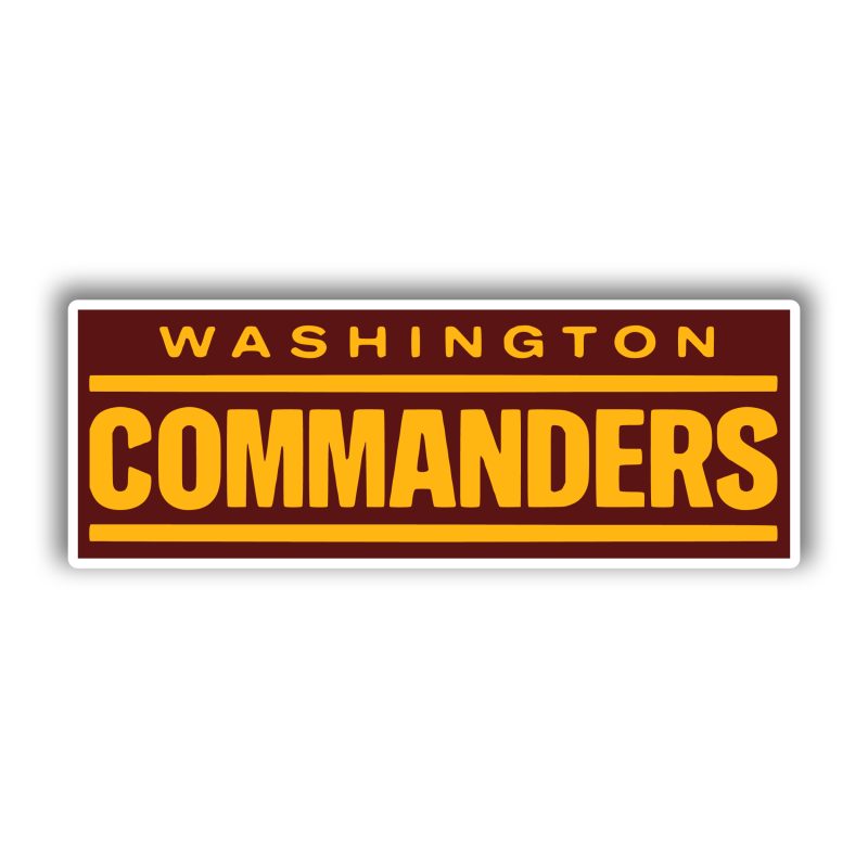 Washington Commanders - Burgundy Rectangle, Yellow Words - Temporary Tattoo