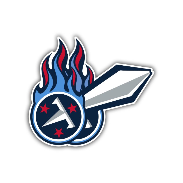 Tennessee Titans - Sword with Logo - Temporary Tattoo