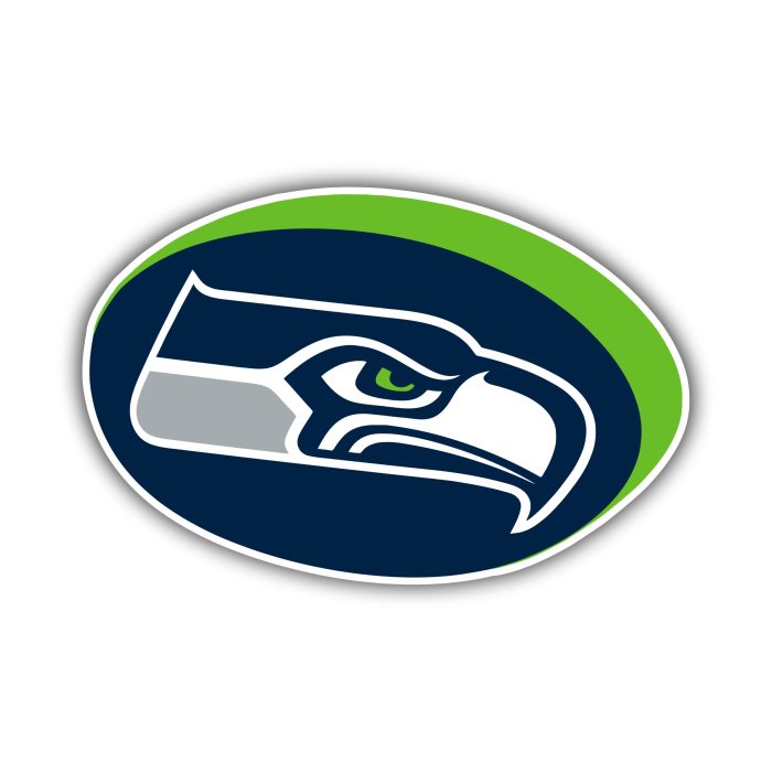 Seattle Seahawks - Green And Blue Oval - Temporary Tattoo