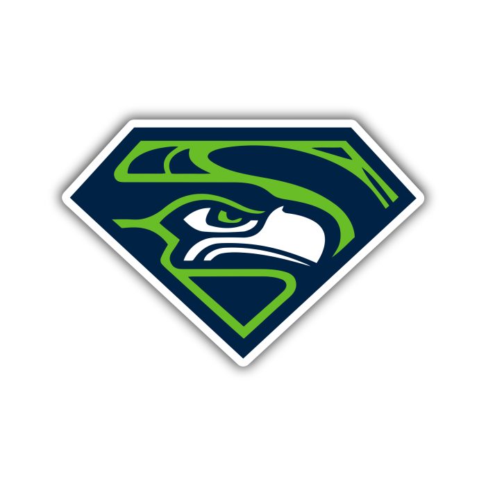 Seattle Seahawks Diamond Full Color Vinyl Sticker - Custom Size