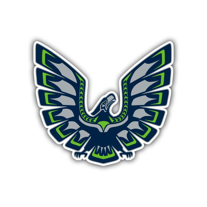 Seattle Seahawks Hawk Full Color Vinyl Sticker - Custom Size