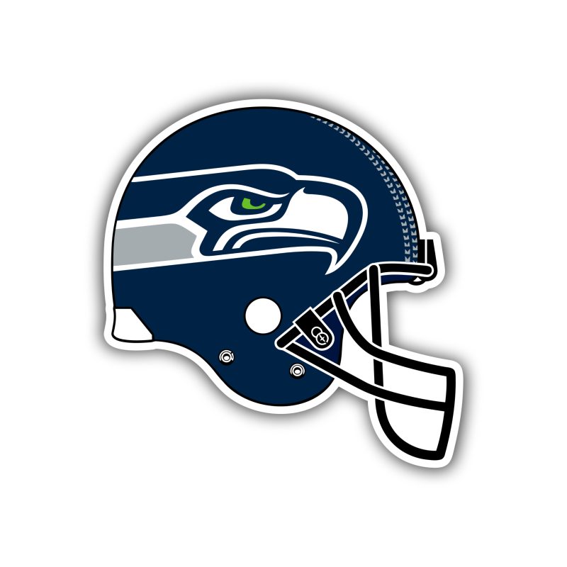 Seattle Seahawks Helmet Full Color Vinyl Sticker - Custom Size