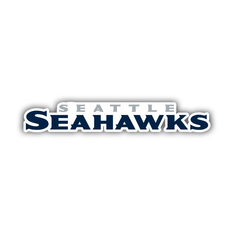 Seattle Seahawks Wordblock Full Color Vinyl Sticker - Custom Size