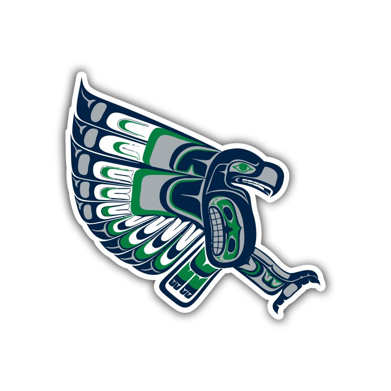 Seattle Seahawks Hawk Full Color Vinyl Sticker - Custom Size