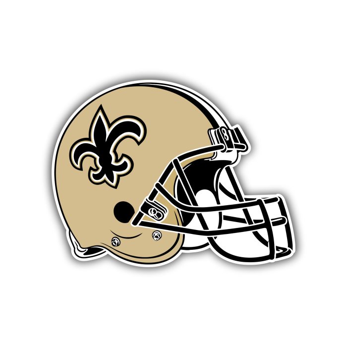 New Orleans Saints Helmet Full Color Vinyl Sticker - Custom Size