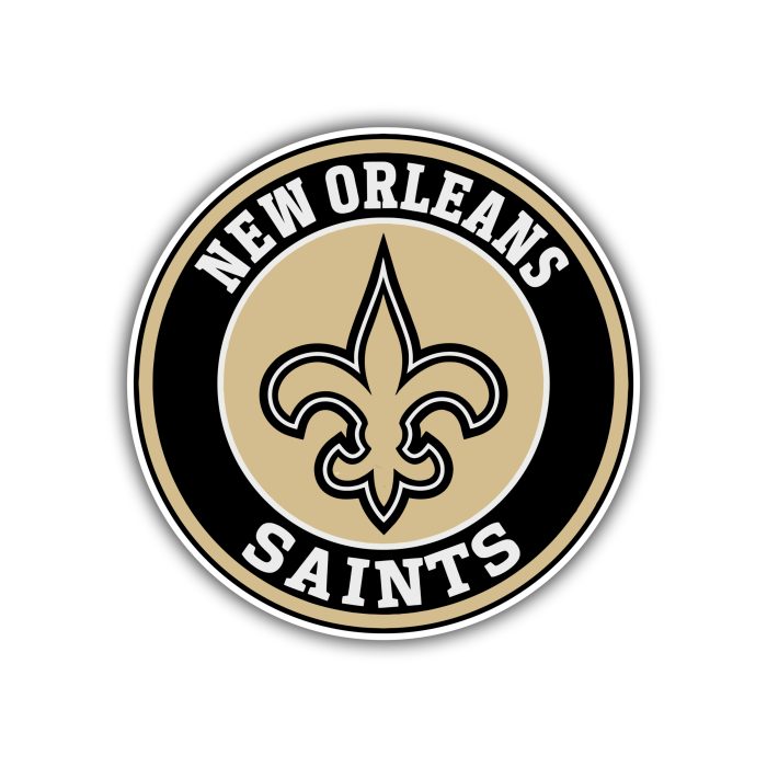 New Orleans Saints Circle Full Color Vinyl Sticker - Custom Size