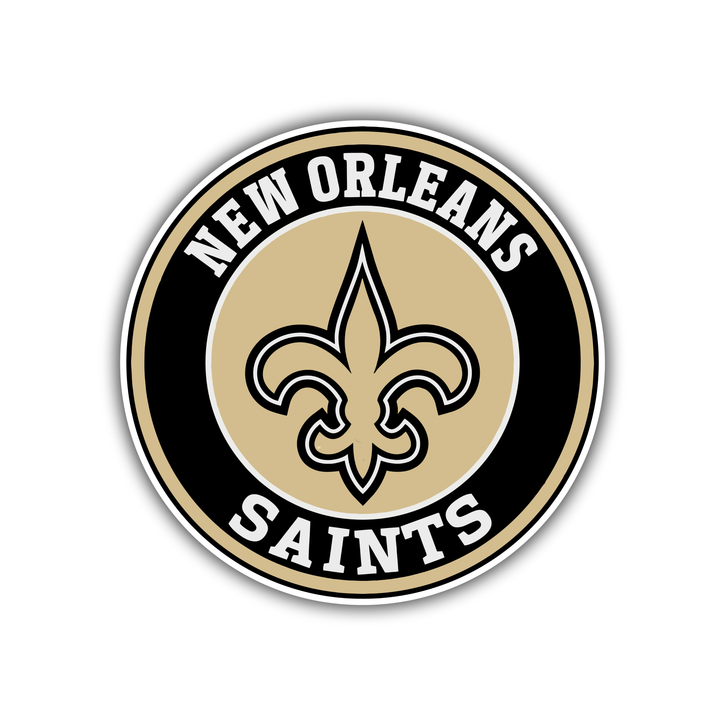 New Orleans Saints - Gold and Black Circle - Temporary Tattoo
