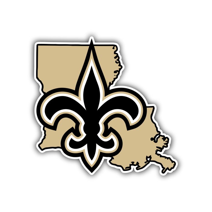 New Orleans Saints State Full Color Vinyl Sticker - Custom Size